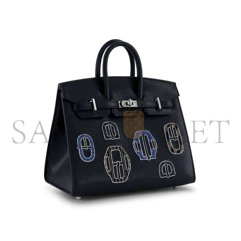 HERMÈS MASTER BIRKIN 20 BOUCLERICE MODERNE CASAQUE CHEVRE BLACK (20*17*11cm)